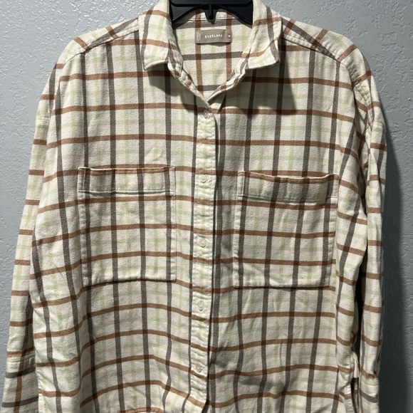 Everlane Cream and Brown Utility Jacket Modern Minimalist Design - Picture 4 of 8